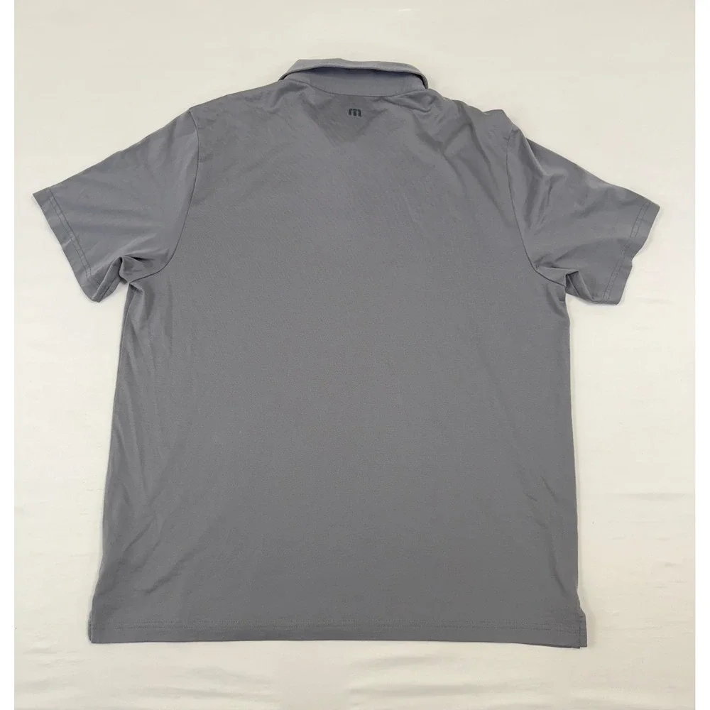 TravisMathew Mens XXL Polo Shirt Bundle 2 Pack Navy Blue Grey Striped Golf‎ Tops